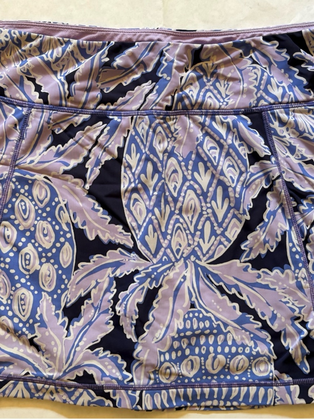 Lilly Pulitzer Purple Navy Pineapple Print Skort